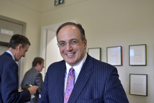 Cycling Minister Michael Ellis MP smiling in a meeting room at the 2019 Parliamentary Bike Ride